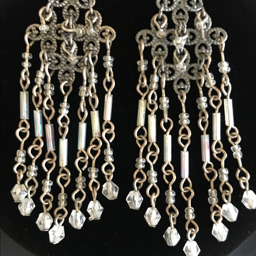 Chandelier earrings.
